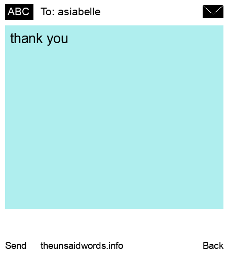 unsent message to asiabelle
