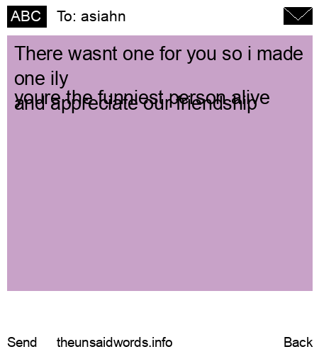 unsent message to asiahn