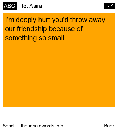 unsent message to Asira