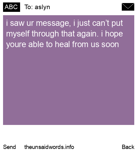 unsent message to aslyn