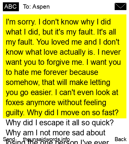 unsent message to Aspen