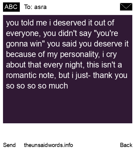 unsent message to asra