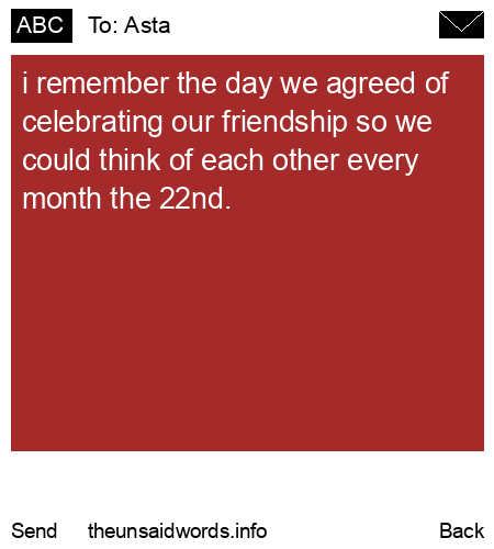 unsent message to Asta