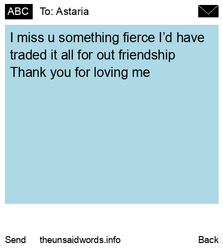 unsent message to Astaria