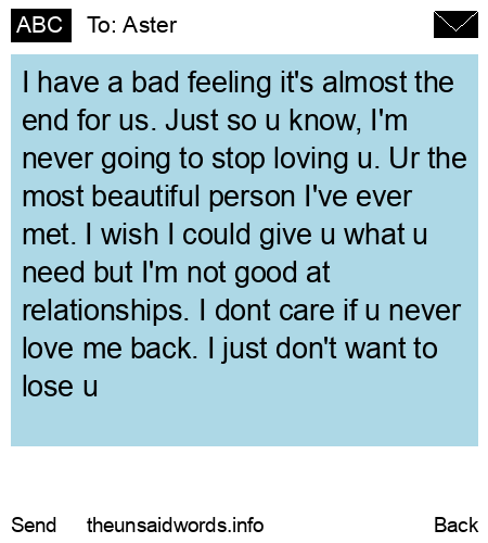 unsent message to Aster