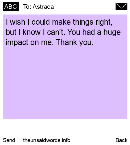 unsent message to Astraea