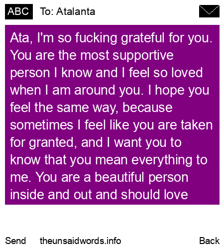 unsent message to Atalanta
