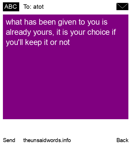 unsent message to atot