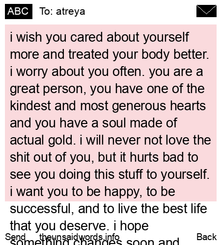 unsent message to atreya