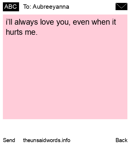 unsent message to Aubreeyanna