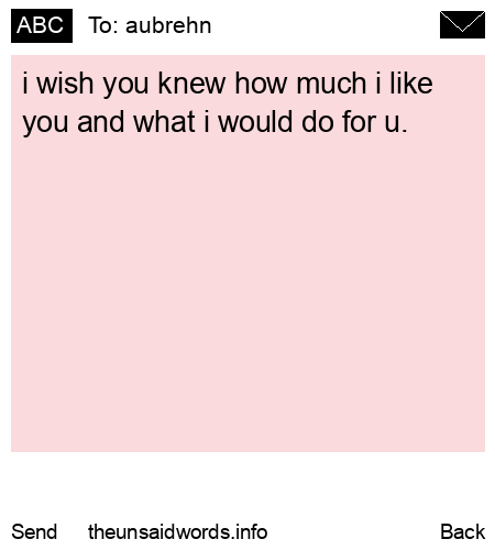 unsent message to aubrehn