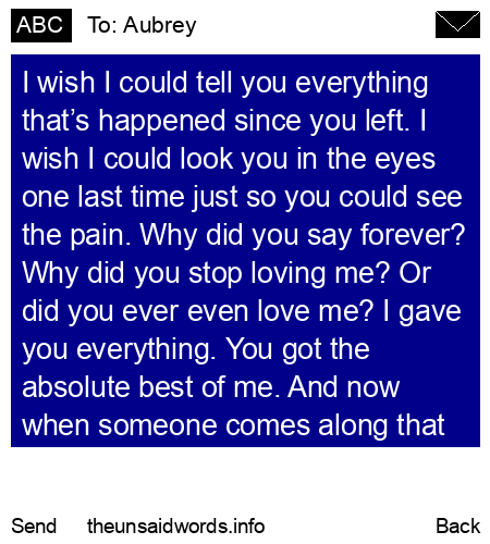 unsent message to Aubrey