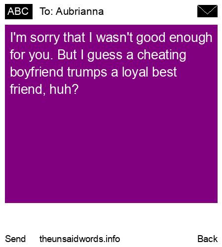 unsent message to Aubrianna