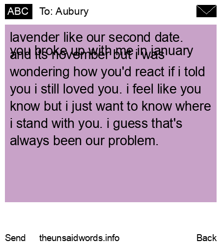 unsent message to Aubury