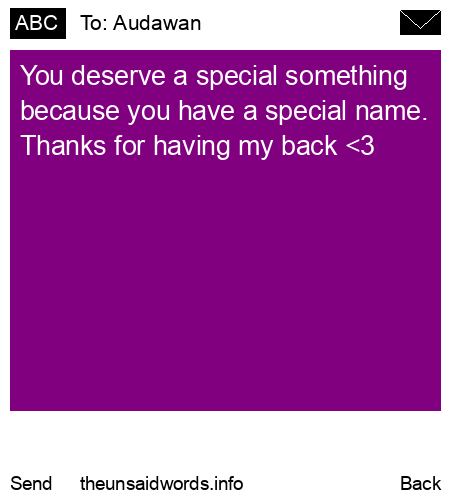 unsent message to Audawan