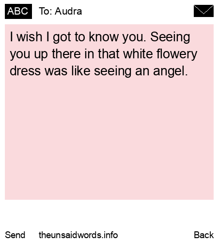 unsent message to Audra