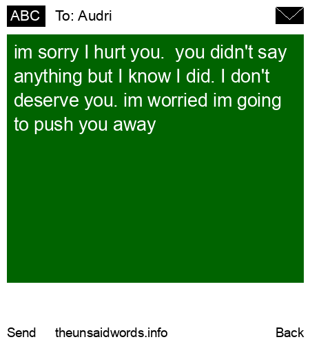 unsent message to Audri
