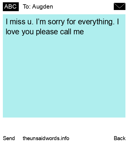 unsent message to Augden
