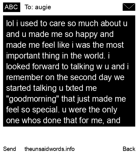 unsent message to augie