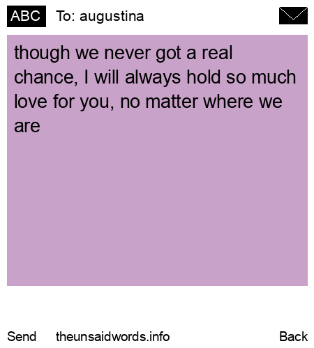 unsent message to augustina