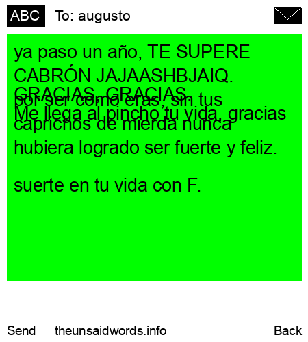 unsent message to augusto