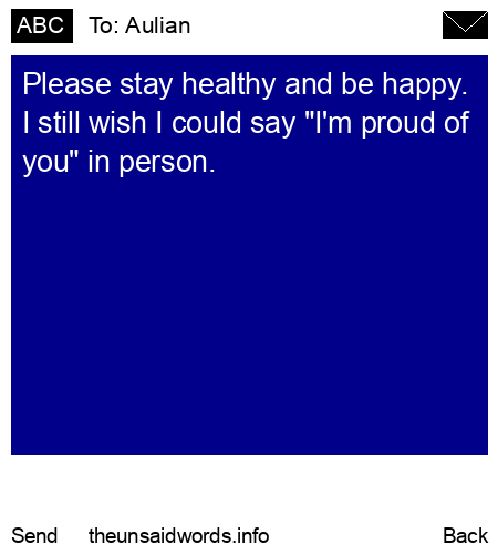 unsent message to Aulian