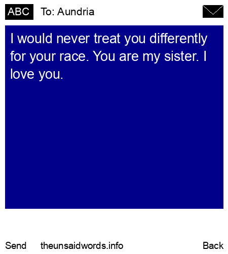 unsent message to Aundria