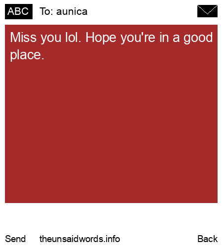 unsent message to aunica