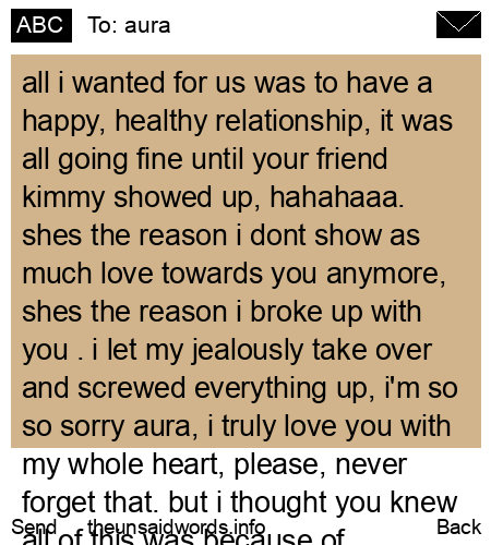 unsent message to aura