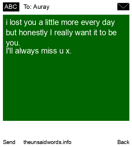 unsent message to Auray