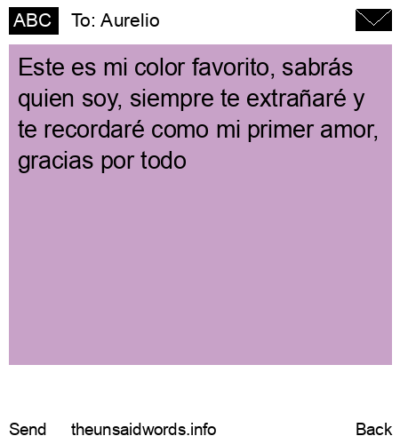 unsent message to Aurelio