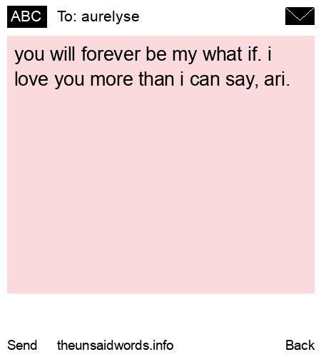 unsent message to aurelyse 