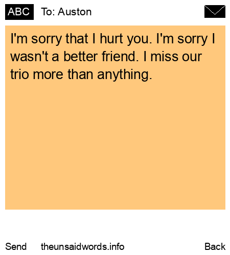 unsent message to Auston