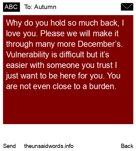 unsent message to Autumn