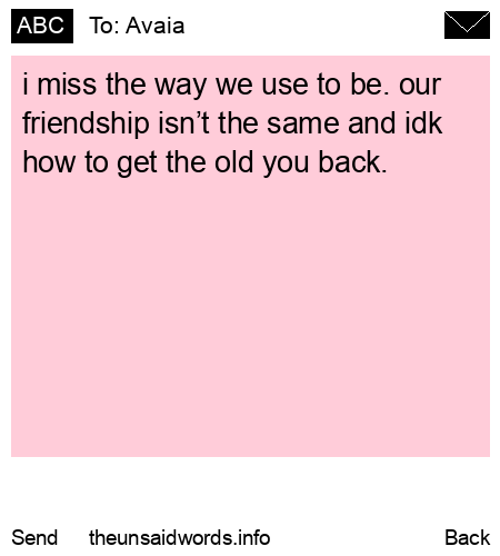 unsent message to Avaia