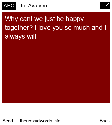 unsent message to Avalynn