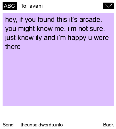 unsent message to avani