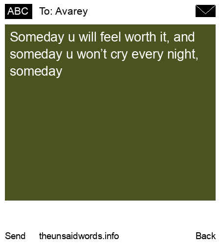 unsent message to Avarey 