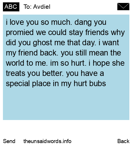 unsent message to Avdiel