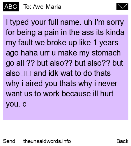 unsent message to Ave-Maria