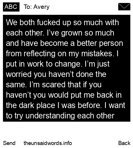 unsent message to Avery