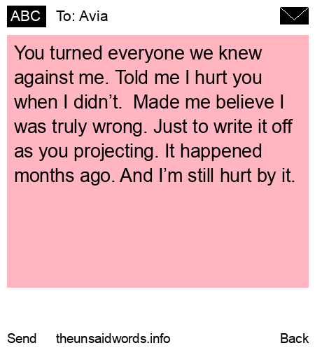 unsent message to Avia