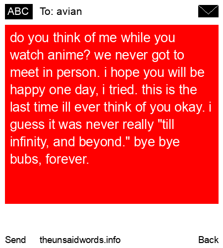 unsent message to avian