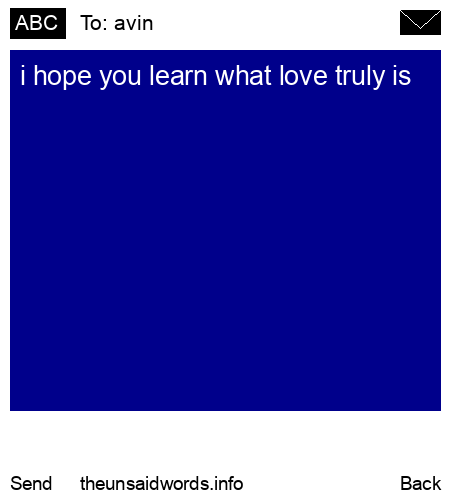 unsent message to avin