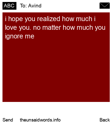 unsent message to Avind