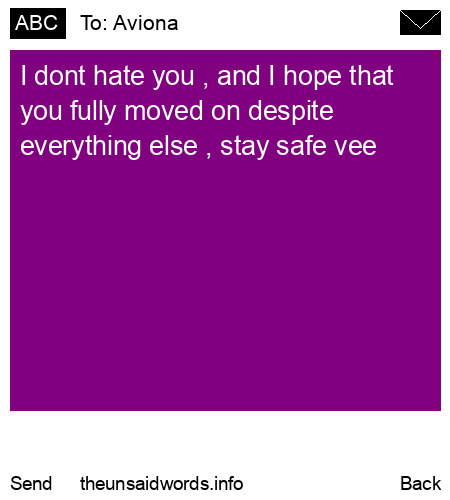 unsent message to Aviona