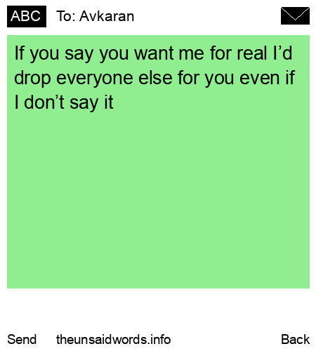 unsent message to Avkaran