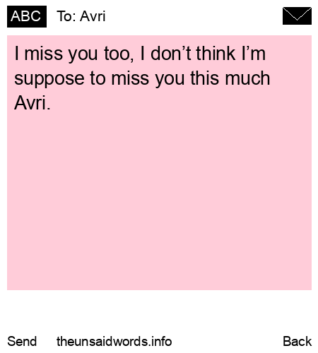 unsent message to Avri