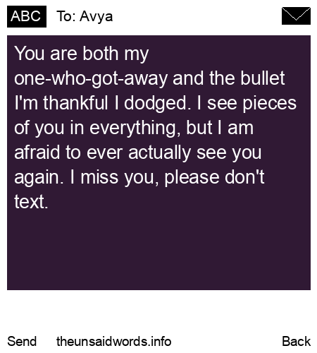 unsent message to Avya