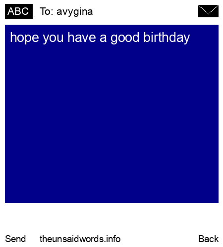 unsent message to avygina